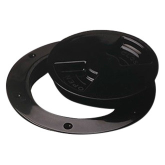Sea Dog® - Quarter-Turn 8-1/8" O.D. x 6-1/2" I.D. Black Injection Molded ABS/Polycarbonate Smooth Screw-Out Deck Plate