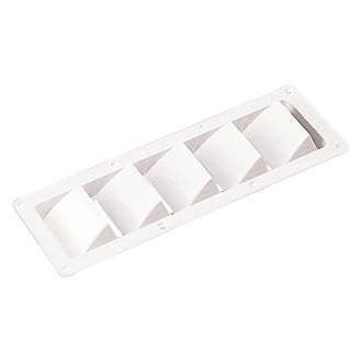 Sea Dog® 337290 - 12-1/8" L x 3-5/8" W White Plastic Rectangular 5 Slot Louver Vent