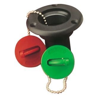 Sea Dog® - 1-1/2" I.D. Blue Injection Molded Nylon Glass Filled Flush Mount Hose Water Deck Fill with Keyless Cap, Bulk