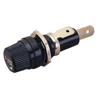 Sea Dog® - 3/8" AGC Black Round Spade Terminal Fuse Holder
