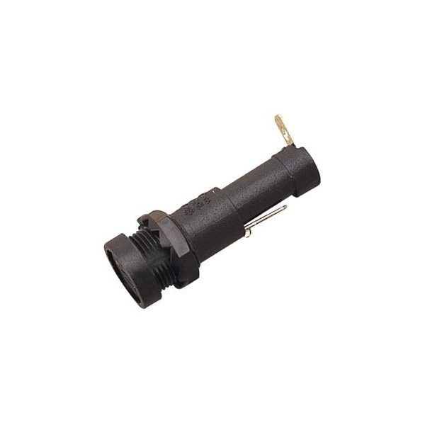 Sea Dog® - 3/8" AGC Black Round Spade Terminal Fuse Holder with Flush Cap