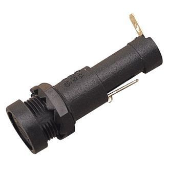 Sea Dog® - 3/8" AGC Black Round Spade Terminal Fuse Holder with Flush Cap