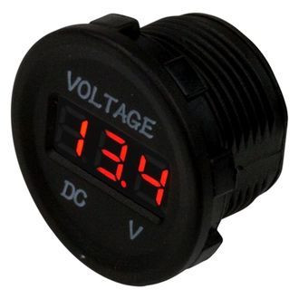 Sea Dog® - 1.44" Black Dial/Black Bezel In-Dash Mount Digital Voltmeter Gauge