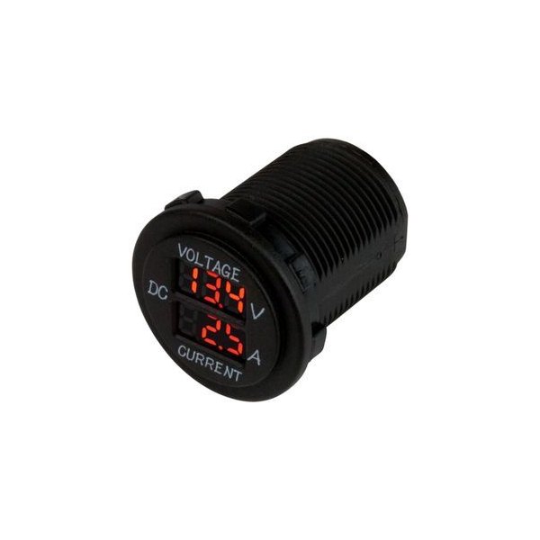 Sea Dog® - 1.44" Black Dial/Black Bezel In-Dash Mount Voltmeter/Ammeter Gauge