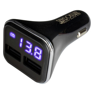 Sea Dog® - 4.8 A 5 V Stainless Steel Output Dual USB Power Socket with Voltage/Amperage Meter
