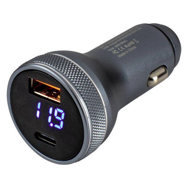 Sea Dog® - 6 A 5 V Aluminum Output USB 3.0 & USB-C Power Socket with Voltmeter