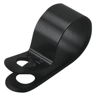 Sea Dog® - 0.25" D Black Nylon Fixing Cable Clamps, 25 Pieces
