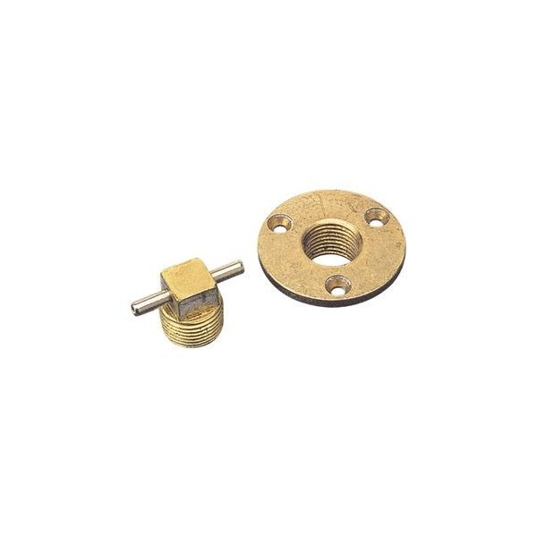 Sea Dog® - 1/2" NPT Bronze Garboard Flange & Square T-HeadDrain Plug