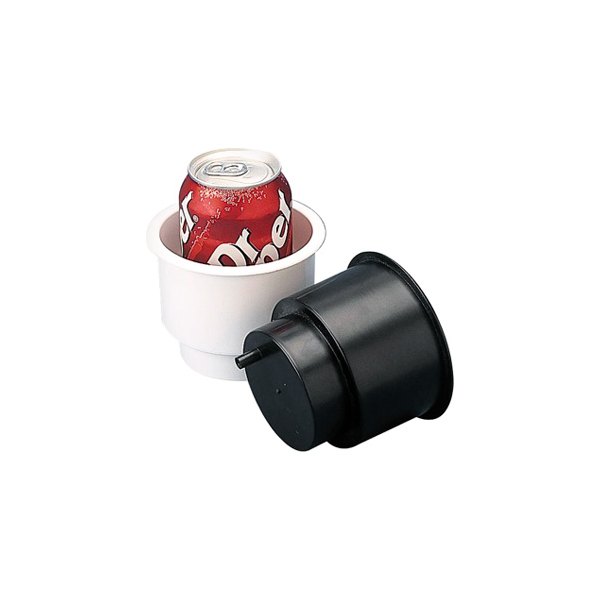 Sea Dog® - 3-5/8" D White Flush Mount Combo Drink Holder with Drain