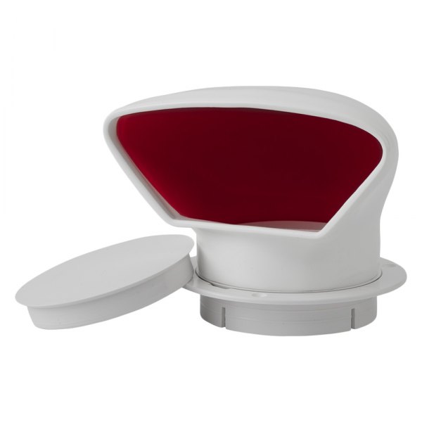 Sea Dog® - 3" D x 4-1/4" H White/Red Plastic Low Profile Snap-On Cowl Vent