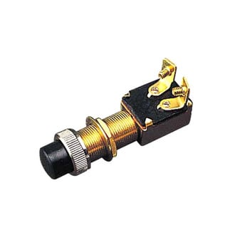 Sea Dog® - 12 V DC 15 A On/Off SPST Push Button Switch with Black Cap