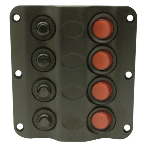 Seachoice® - 4-Gang 12 V DC Rocker Switch Panel with Circuit Breaker & LED Indicator