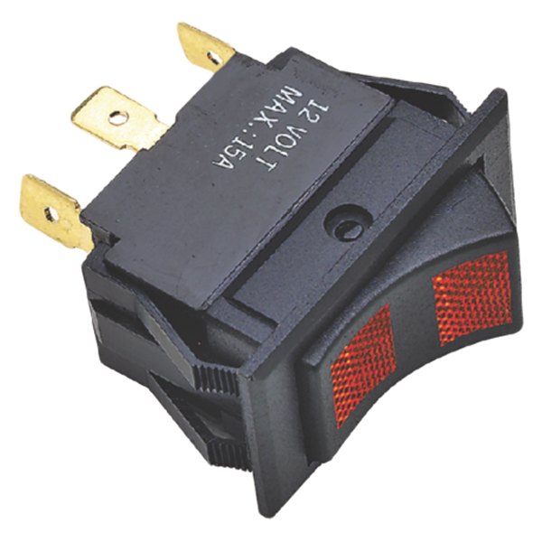 Seachoice® - 12 V 15 A On/Off/On Red Rocker Switch with 6 Blades