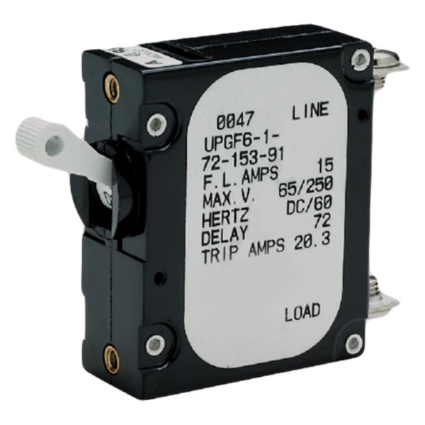 Seachoice® - 10 A 65 VDC/227 VAC Single Pole Panel Circuit Breaker with White Actuator