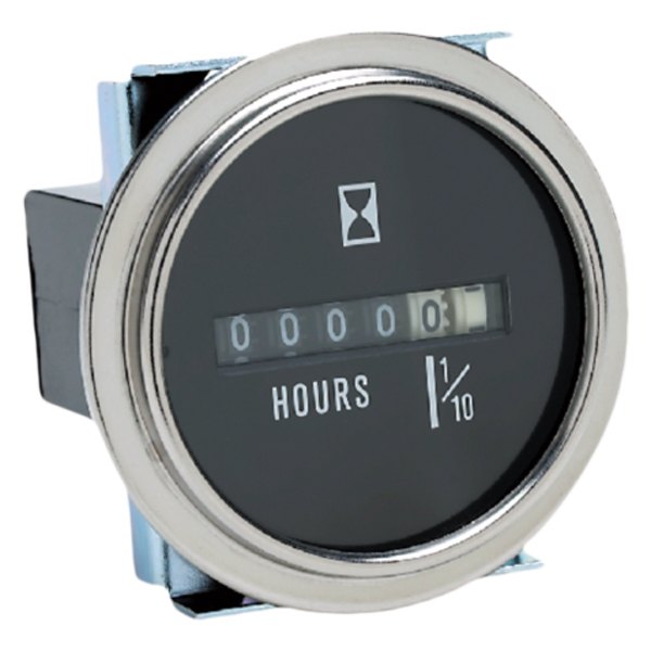 Seachoice® - 2" Black Dial/Stainless Steel Bezel In-Dash Mount Hourmeter Gauge