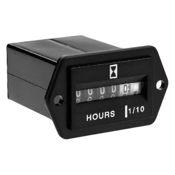 Seachoice® - 6.75" x 3.75" Black In-Dash Mount Hourmeter Gauge