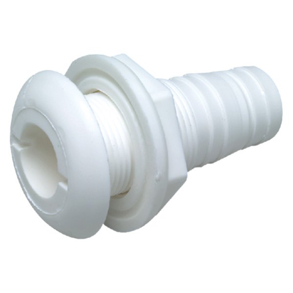 Seachoice® - 1-5/8" Hole Plastic White Thru-Hull Fitting for 5/8" D Hose with Broad Flange