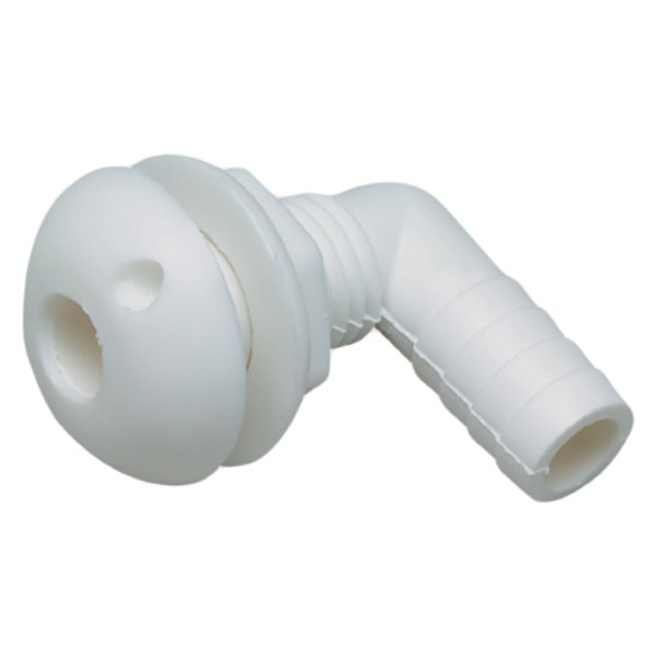 Seachoice® - 2-3/8" Hole 90° Plastic White Elbow Thru-Hull Fitting for 1-1/8" D Hose