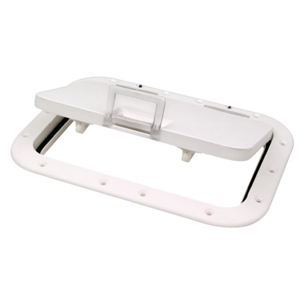 Seachoice® - 12-3/8" L x 8-1/4" W Arctic White Rectangular Hatch with Molded in 100° Hinge