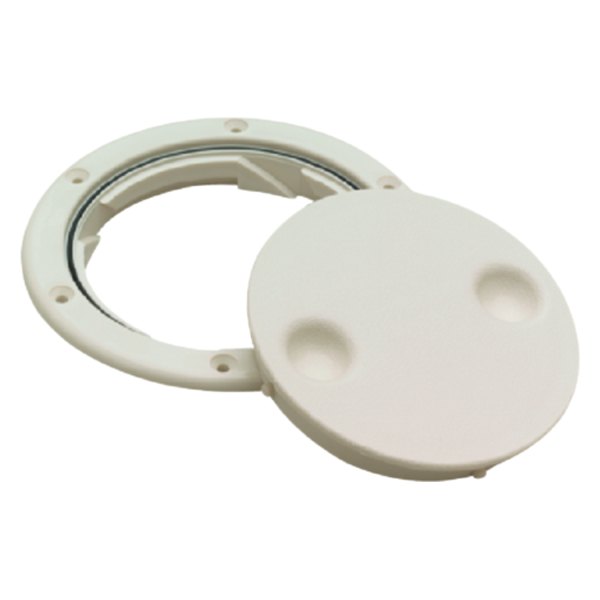 Seachoice® - 5-5/8" O.D. x 3-7/8" I.D. White Polypropylene Twist-N-Lock Deck Plate