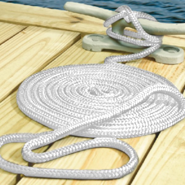 Seachoice® - 3/8" D x 15' L White Nylon Double Braid Dock Line