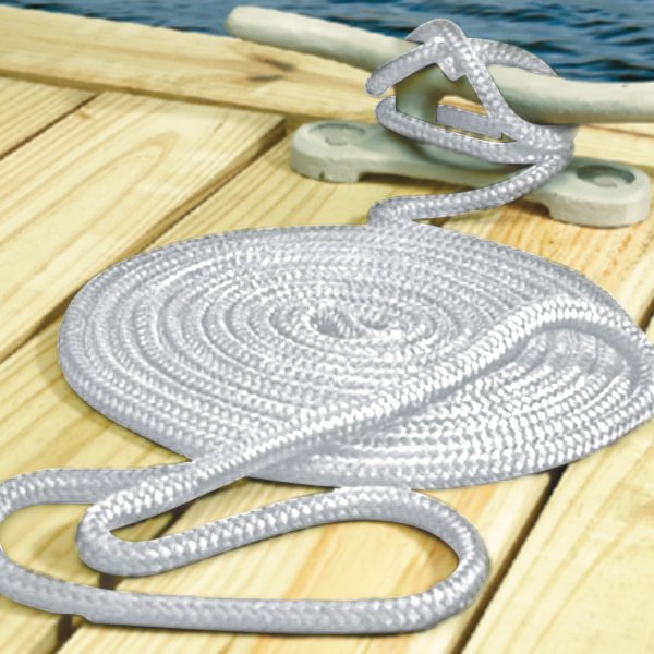Seachoice® - 3/8" D x 20' L White Nylon Double Braid Dock Line