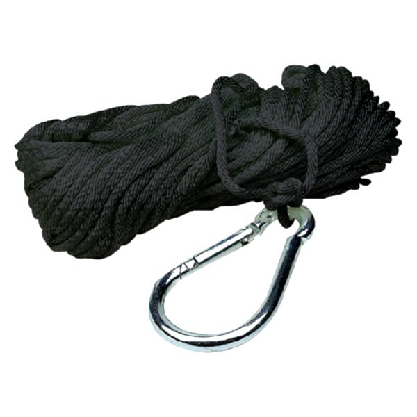 Seachoice® - 3/8" D x 50' L Black Polypropylene Hollow Braid Anchor Line with Snap Hook