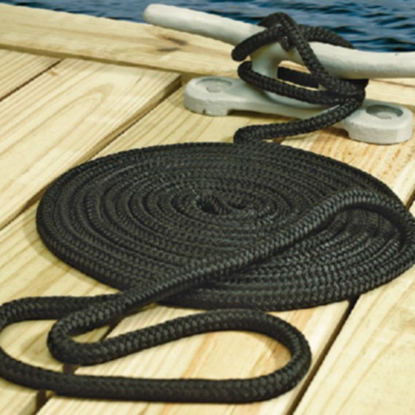 Seachoice® - 3/8" D x 20' L Black Nylon Double Braid Dock Line