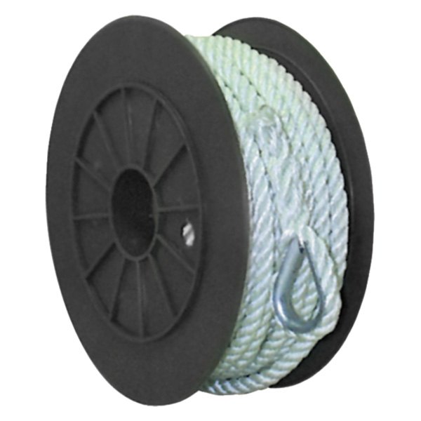 Seachoice® - 3/8" D x 50' L White Nylon 3-Strand Twisted Anchor Line Spool with Thimble