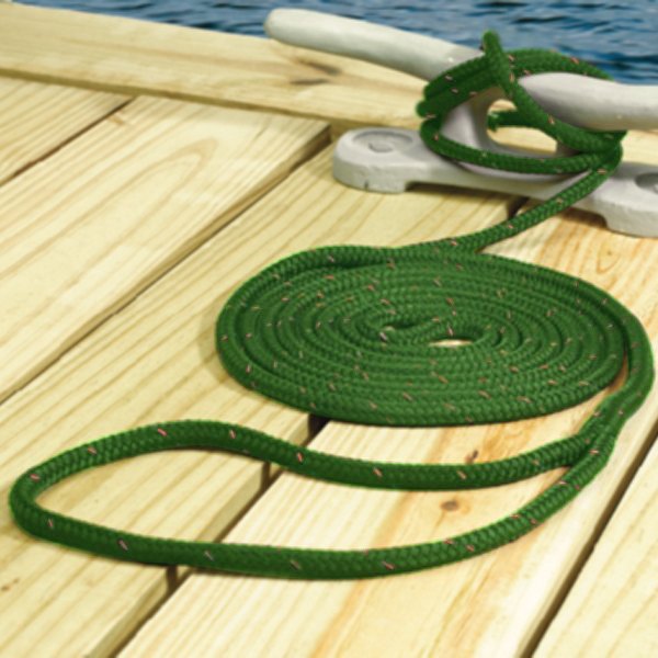 Seachoice® - 3/8" D x 15' L Green/Black Tracer MFP Double Braid Dock Line