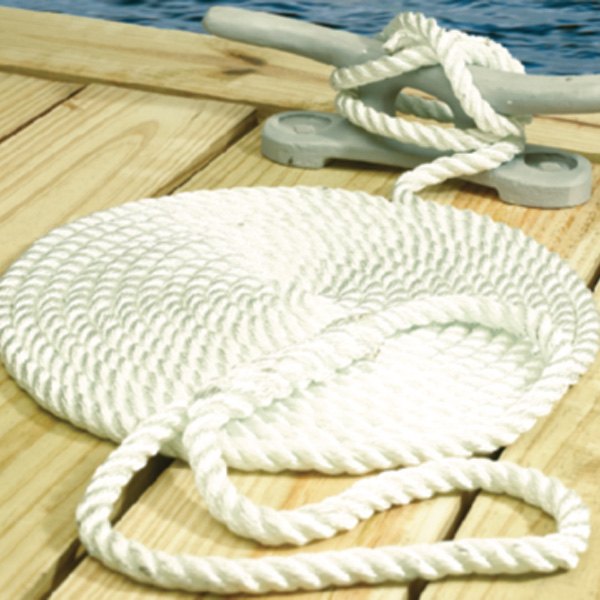Seachoice® - 3/8" D x 10' L White Nylon 3-Strand Twisted Dock Line