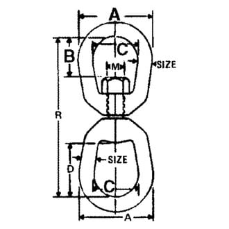 Seachoice® 43560 - 9-5/8" L Galvanized Steel Eye/Eye Swivel