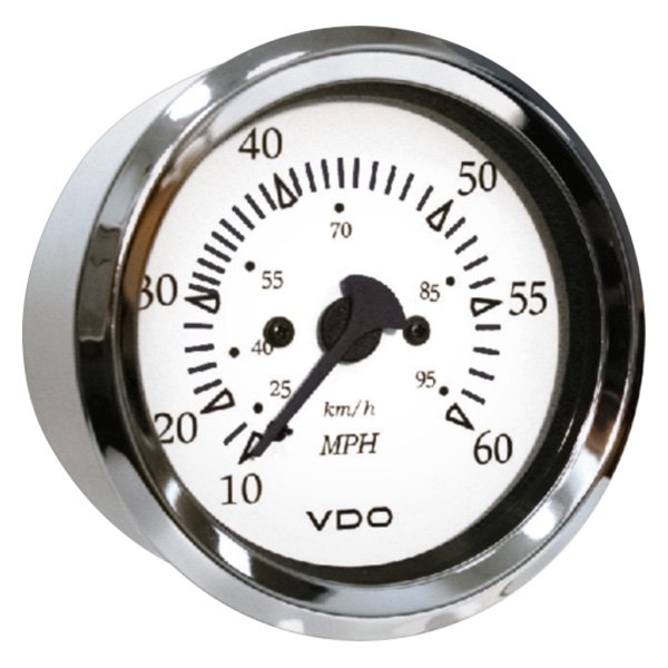 Seachoice® - 3.37" White/Chrome In-Dash Mount Mechanical Speedometer Gauge