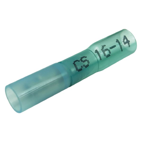 Seachoice® - 16-14 Gauge 0.156" Female Blue Insulated Heat Shrink Bullet Terminals, 25 Pieces