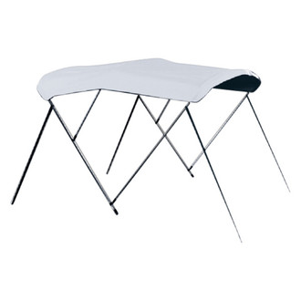 Seachoice® - 6' L x 79"-84" W x 54" H White Polyester Round Tube 3-Bow Ready to Assemble Bimini Top Kit