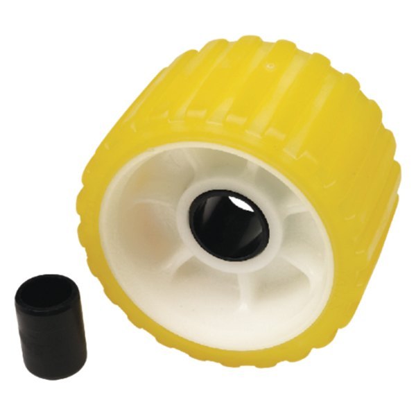 Seachoice® - 3" L x 5" D Yellow Rubber Non-Marking Ribbed Roller for 1-1/8" Shaft