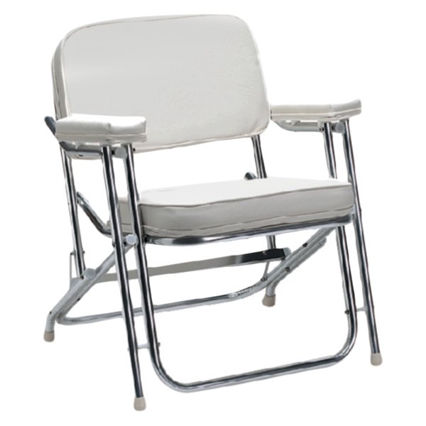 Seachoice® - 31" H x 18.5" W x 14" D White Vinyl Folding Deck Chair