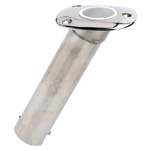 Seachoice® 89021 - 30° 9 L 1-5/8 I.D. Polished Stainless Steel Heavy-Duty Rod  Holder 