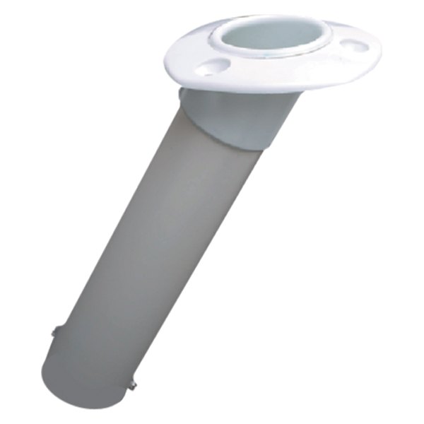 Seachoice® - 30° 9" L 1-17/32" I.D. White Plastic Flush Mount Rod Holder with White Flange