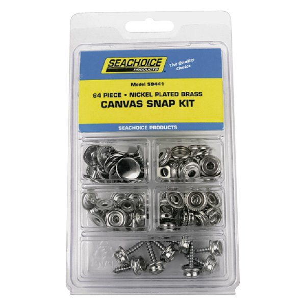  Seachoice® - Nickel Plated Brass Canvas Snap Kit, 64 Pieces