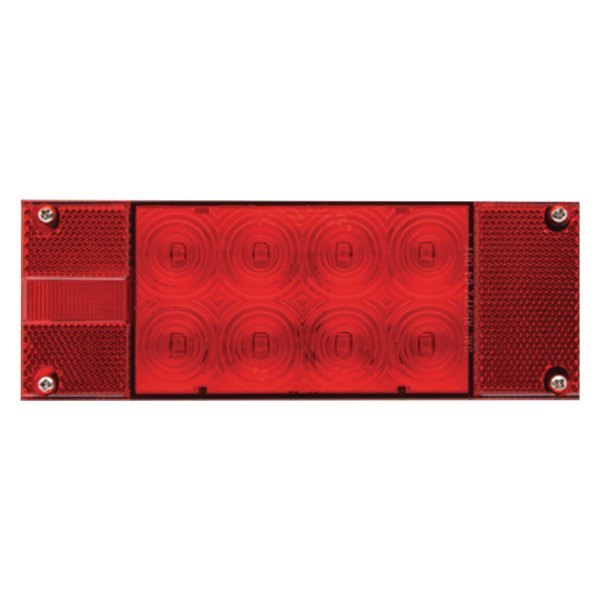 Seachoice® - Fleet Count™ Red Rectangular 8-Function Sealed LED Submersible Left Side Tail Light with License Plate Illuminator