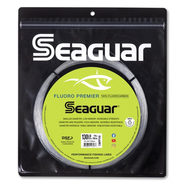 Seaguar® 130FP110 - Fluoro Premier™ Big Game 110 yd 130 lb Clear Fluorocarbon Leader Line