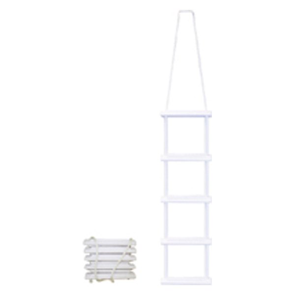 SeaSense® - 11-3/4" H White PVC/Nylon 5-Step Rope Ladder