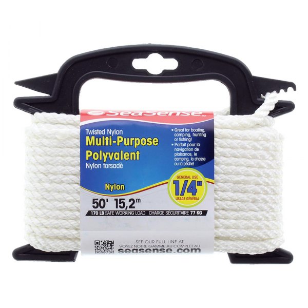 SeaSense® - 1/4" D x 50' L White Nylon Twisted Multi-Purpose Line