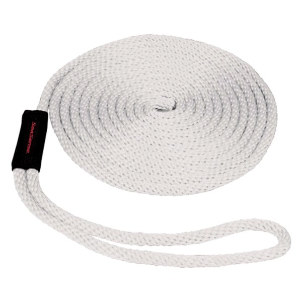 SeaSense® - 3/8" D x 15' L White MFP Solid Braid Dock Line with Chafe Guard