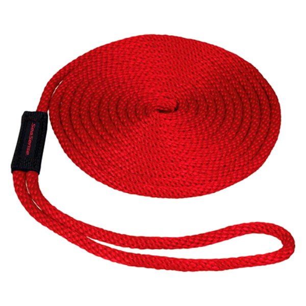 SeaSense® - 3/8" D x 15' L Red MFP Solid Braid Dock Line with Chafe Guard