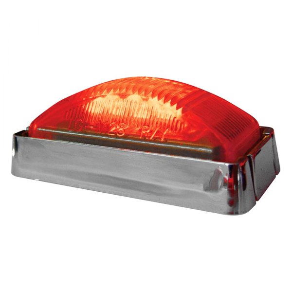 SeaSense® - Red Rectangular LED Clearance/Side Marker Light with Chrome Bezel