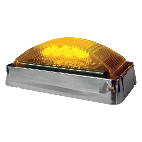 SeaSense® - Amber Rectangular LED Clearance/Side Marker Light with Chrome Bezel