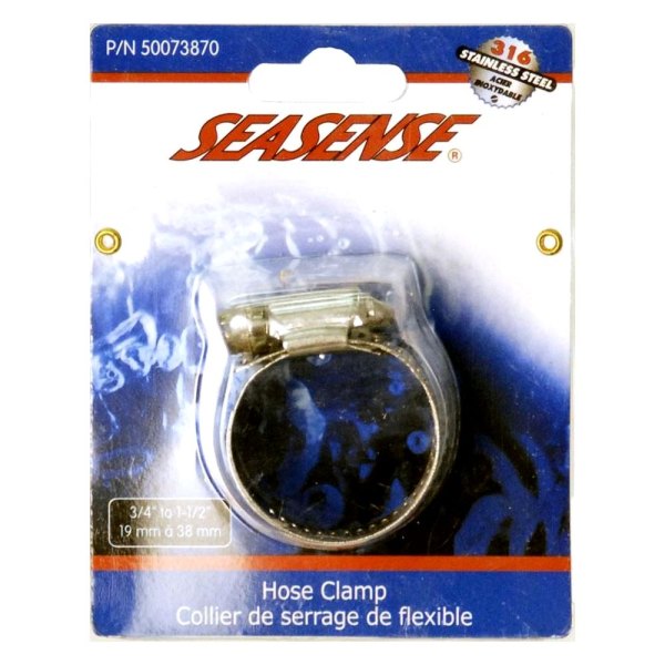 SeaSense® - 0.75"-1.5" D Stainless Steel Worm Drive Hose Clamps, 2 Pieces