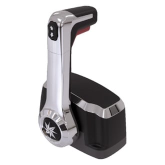 SeaStar Solutions® - Xtreme Series Chrome/Black Top Mount Single Control Station with Neutral Interlock and Tilt/Trim Switch